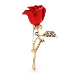 Pins, Brooches Wuli&baby Soft Enamel Rose Flower For Women Beauty Red Blue Party Office Brooch Pins Gifts