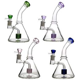 Customized Beaker Bong Mini Water Pipes Hookahs Heady Glass Dab Rig Bongs Oil Rigs Showerhead Perc Filt Pink Pipe Bubbler Smoking Wax With Quartz Banger Nail Bowl