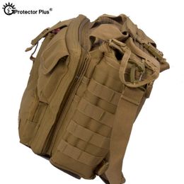 PROTECTOR PLUS Military Laptop Bag Tactical Army Crossbody Sling Bag Outdoor Sport Travel Hiking Camping Computer Camera Pack Y0721