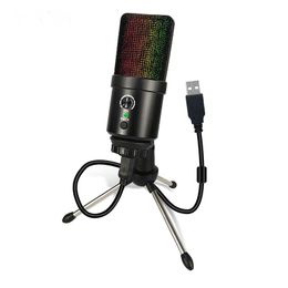 M4 RGB Professional USB Condenser Microphone for PC Computer Laptop Gaming Streaming Recording Studio YouTube TIKTOK K683A