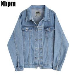 Fashion Streetwear Women's Denim Jacket Coat BF Jeans Outerwear Female Spring Autumn Casual Loose Cowboy Vintage Chic Tops 210529