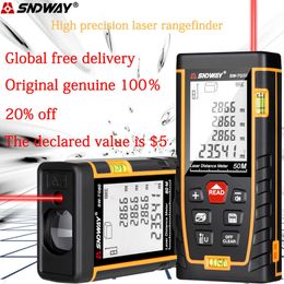 SNDWAY laser distance Metre 40M 60M 80M 100M 120M rangefinder trena laser tape range finder build ure device ruler test tool 210719