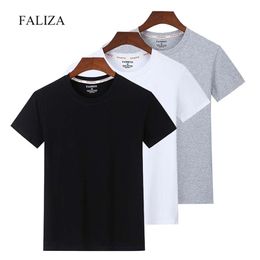 3pcs/Lot Solid Colour Men's T-Shirts 100% Cotton Casual Short Sleeve T-shirt Mens High Quality Tee Shirt Summer Camisetas Hombre 210716