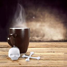 Skull crossbones Tea Infuser Silicone Strainer Loose Leaf Tea Philtre Tea Lover cup coffee mug creative gift party supplies GCB14439