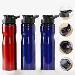 750ML stainless steel 304 Sports outdoor Mountaineering kettle with baking print portable my water bottle with handle Lid 210917