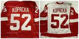 Vintage SOO GREYHOUNDS Game jerseys JACK KOPACKA WHITE Red Custom Any Number and Name hockey jersey