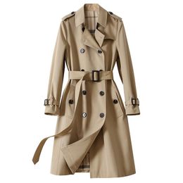 Classic Khali Knee Lengtth Premium Coat For Woman Autumn Winter Designer Luxury Female Clothing Vintage