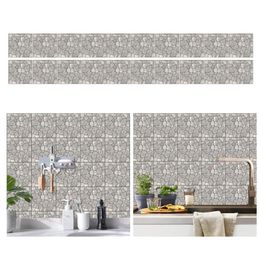 Wallpapers -20Pcs DIY Square Decals Kitchen Bathroom Wall Tile Stickers 3D Stone Style Sticker For Home Decor Self-Adhesive