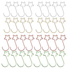 Hooks & Rails 160Pcs Christmas Ornaments Star-Shaped Tree Hangers Metal Hanging For Decorations