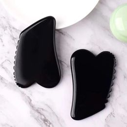 Natural Black Obsidian Comb Sawtooth Gua Sha Tool Massage Head Neck Skin Care Beauty Product Anti Wrinkle Cellulite Guasha Board