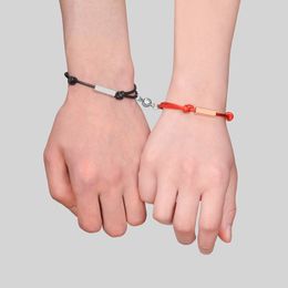 Personalised Couple Bracelets Magnetic Clasps Lock Key for Women Custom Name Date Friendship Jewellery Gift 2pcs/set
