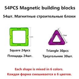 Designer Magnetic Building Blocks Standard Size Triangle Square Brick Enlighten Bricks Magnetic Toys Q0723