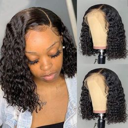 Bob Wig Water Wave Lace Front Human Hair Wigs For Black Women 13x4 Lace Frontal Wig Pre Plucked Brazilian Deep Wave Frontal Wigfactory