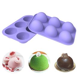 sphere shape UK - Half Sphere Soap Molds Pudding Jelly Chocolate Fondant Mould Ball Shape Biscuit Bakeware Cake Decorating Tools Silicone