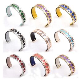 Wholesale 15mm Women's Cuff Bracelets Fashion 2020 Fr Honeycomb Leather Manchette Jelly Tube Designer Charms Cuir Jewelry Makin Q0719