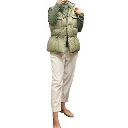 Autumn Winter Thin And Light Vest For Women Fashion Korean White Duck Down Ladies Casual Slim Short Female LR1297 210531