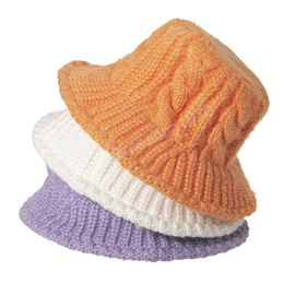 Teenager Crochet Fisherman Hats Women Knitted wool hat Spring Autumn Winter Keep warm Caps Fashion 7 colors Cap
