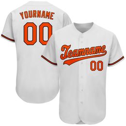 Custom White Orange-Black-980989 Authentic Baseball Jersey