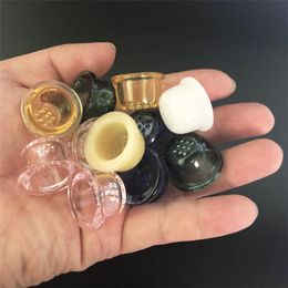 Glass Screen Bowls for Silicone Smoking Pipes Single Hole / 9 Honeycomb Clear coloful Glass Pipe Screen Philtre Replacement Bowl