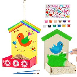 Other Bird Supplies DIY Feeder Kit Painting Wooden Gift For Kids Childrens Arts Crafts Toys Educational Drawing