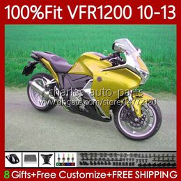 Bodys Injection For HONDA Crosstourer VFR1200F VFR 1200 RR CC 2010 2011 2012 2013 76No.102 VFR1200RR VFR-1200 Glossy Gold 10-13 VFR1200X VFR1200 F X 10 11 12 13 Fairing