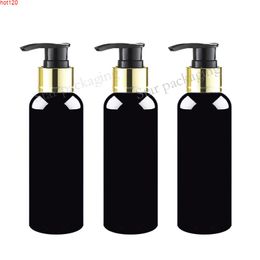 40pcs 150ml black plastic bottles with dispenser for shampoo,personalized lotion containers gold collar pumpgood qty