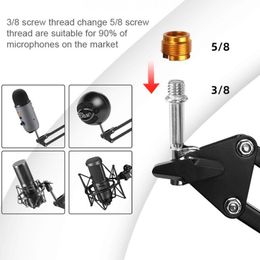 Multifunction Shockproof Microphone Holder Bracket with Double Layer Microphone Pop Filter and Table Clip for Live Broadcast