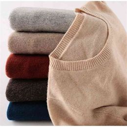 100% Merino Wool Cashmere Sweater Women Autumn Winter Warm Soft O-Neck Long Sleeve Knitted Pullover Jumper Femme 210914