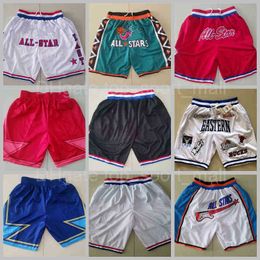 Star All Team Basketball Just Shorts Don Sport Wear Pocket Zipper Sweatpants Men 2019-2020 1996 1997 2003 Year Red Blue Western Eastern Running