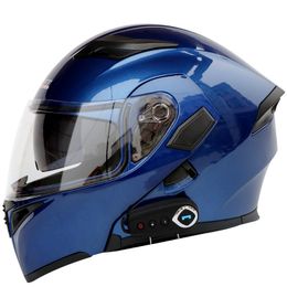 NEW Bluetooth Flip Up Visor Dual Lens Moto Cool Motorcycle Full Face Casco Black Motorbike Helmets Modular