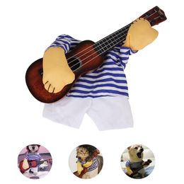 Dog Apparel Pet Guitar Costume Guitarist Player Halloween Cosplay Clothes Decoration Dress Up For Dogs