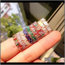 Rings Jewelrymulti Style Irregular Ring Vintage Fashion Jewelry 925 Sterling Sier&Rose Gold Fill Rainbow Gemstones Cz Diamond Women Wedding B