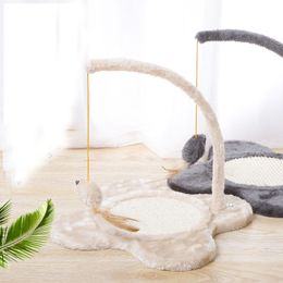Cat Scratching Post Climbing Frame, Plush Perch, Cat Scratcher with Hanging Toys, Cat Claw Scratch Post for Indoor Small Cats, Kitten Climbi