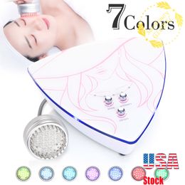 Handheld Photon Led Micro Current 7 Corlor Skin Tightening Facial Lifting Beauty Face Firming Lamp Light Therapy Acne Treatment Device