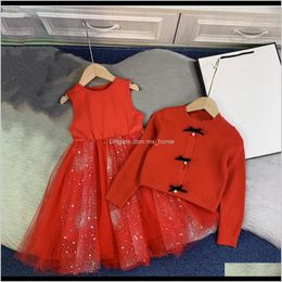 Fashionable And Beautiful Stitching Dress With Five Corners Super Classic Embroidery Stamping Inlaid Girls Ex1Vb Clothing Sets Rhg1J