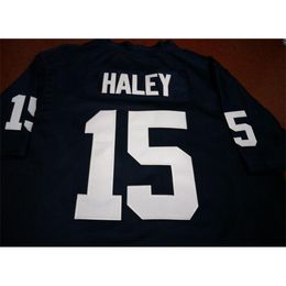 Custom 009 Youth women #15 White Navy Penn Grant Haley State Nittany Lionss Football Jersey size s-5XL or custom any name or number jersey