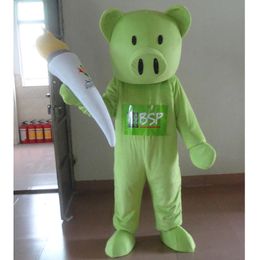 Halloween Green Pig Mascot Costume Customization Cartoon Anime theme character Christmas Fancy Party Dress Carnival Unisex Adults Outfit