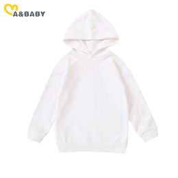 18M-6Y Autumn Spring Toddler Kid Girls White Dress Casual Long Sleeve Hooded Straight Dresses For Children Girl Costumes 210515