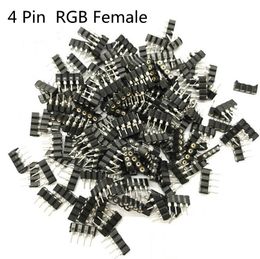 200pcs/500pcs/1000pcs 4pin RGB Strip connector Lighting Accessories 4 pin needle male to female type double 4-pin DIY connect for 5050 RGBw led striping