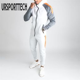 Men Joggers Suit Sets Solid Tracksuit Man Brand Spring Autumn Sport Suit Male Hoodies+ Pants Warm Sportswear Men's Clothing 211109