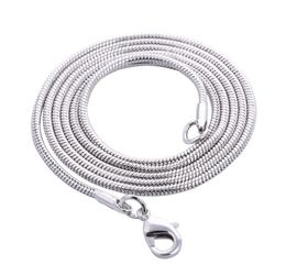 100pcs Fashion Jewellery 1mm 925 Silver Snake Chain Necklace 18inch/46cm fast ship