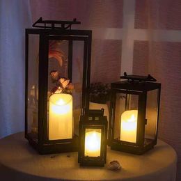 -Kerzenhalter Schmiedeeisen Winddicht Kerzen Glas Kerzenständer Nordic Metal Home Zubehör für Hochzeitsdekoration Haus Vase Pflanze