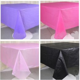Wedding Decorations Disposable Pure Color Tablecloth 137*183cm Solid Color Table Cloth Birthday Party Decor Plastic Tablecloths Christmas