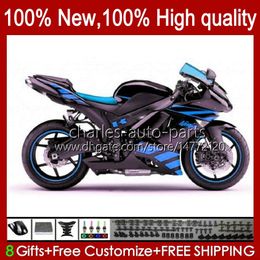 Full Bodys For KAWASAKI NINJA ZX 6R 600CC 6 R ZX636 ZX600C ZX6R 05 06 Bodywork 7No.74 ZX 636 ZX-600 ZX-636 600 CC 05-06 ZX600 ZX-6R 2005 2006 OEM Fairings Kit glossy blue