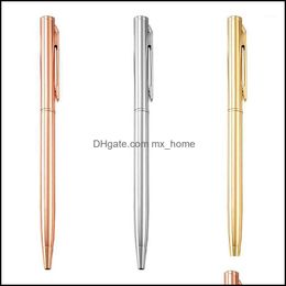 Ballpoint Pens Writing Supplies Office & School Business Industrial Luxury Quality 1.0Mm Pen Stationery Ball Point Rose Gold Financial Signa