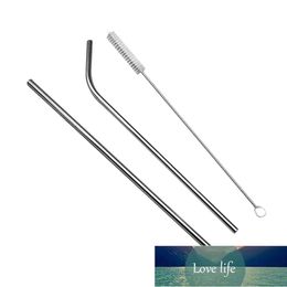 Metal Reusable 304 Stainless Steel Straws Straight Bent Drinking Straw With Case Cleaning Brush Set Party Bar accessory Factory price expert design Quality Latest