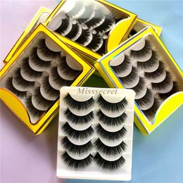 Resuable 5pairs False Eyelash Faux 3d Mink Eyelashes Fluffy Thick Crossed Soft Curl 6d Fake Eye Lashes Extention Makeup Cruelty Free