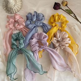 Fashion Satin Ribbon Ponytail Holder For Women Girl Bow Tie Hair Bands Silk Hair Accessories