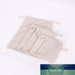 small drawstring linen bag UK - Gift Wrap 100pcs lot Natural Color CottonBags Small Party Favors Linen Drawstring Bag Muslin Pouch Bracelet Jewelry Packaging Bags1 Factory price expert design