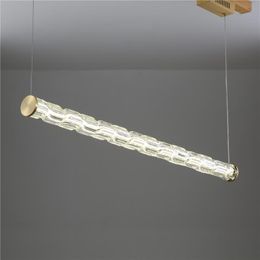 Pendant Lamps Restaurant Kitchen Dining Room Hanging Light Fixture Home Decor Crystal Column Lamp Simple Line Lights